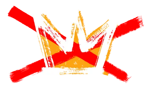 A crown crossed out in red